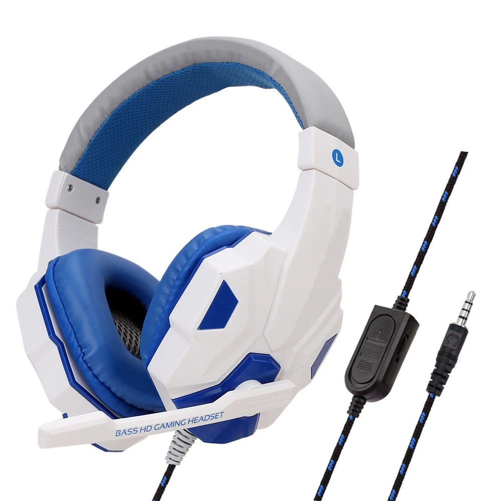 3.5Mm Wired Gaming Headphones with Microphone 120° Adjustable PC Bass Stereo Gamer Headset for PS4 PS5 Xbox Smartphone Laptop