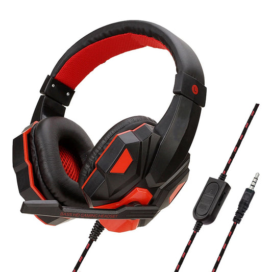 3.5Mm Wired Gaming Headphones with Microphone 120° Adjustable PC Bass Stereo Gamer Headset for PS4 PS5 Xbox Smartphone Laptop